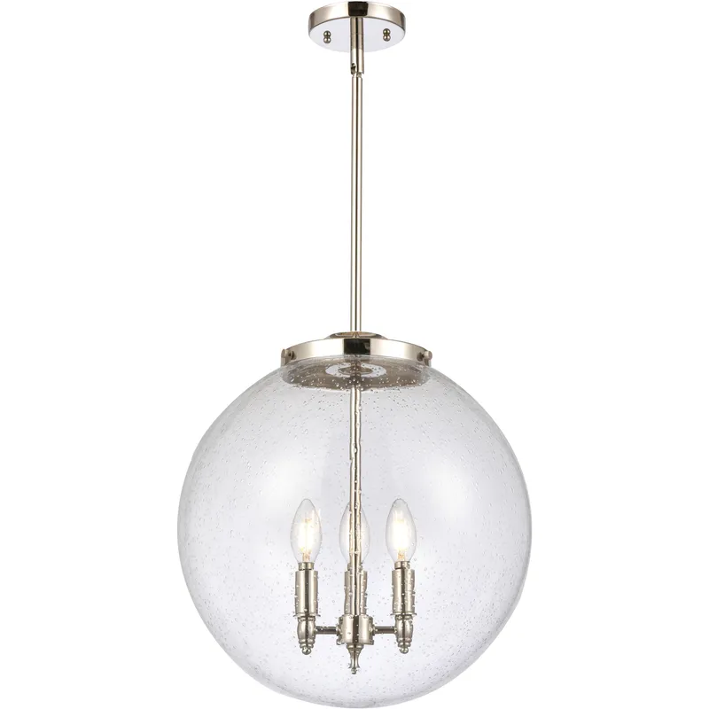 Franklin Restoration Beacon 3 Light 16 inch Polished Nickel Statement Pendant Ceiling Light in Incandescent, Seedy