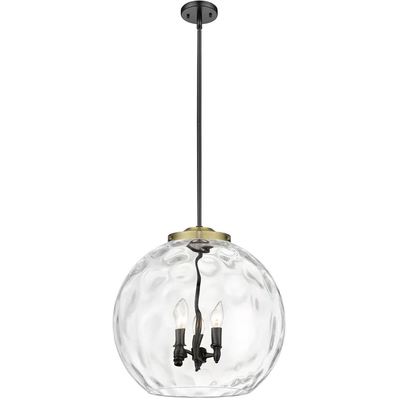 Ballston Athens Water Glass LED 17.88 inch Black Antique Brass Statement Pendant Ceiling Light