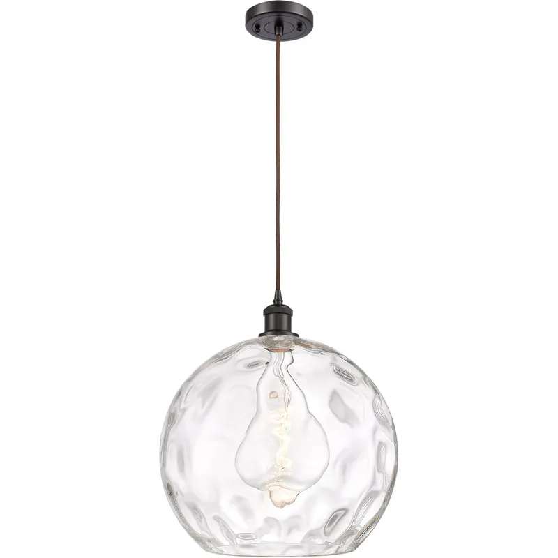 Ballston Athens Water Glass 1 Light 14 inch Oil Rubbed Bronze Pendant Ceiling Light