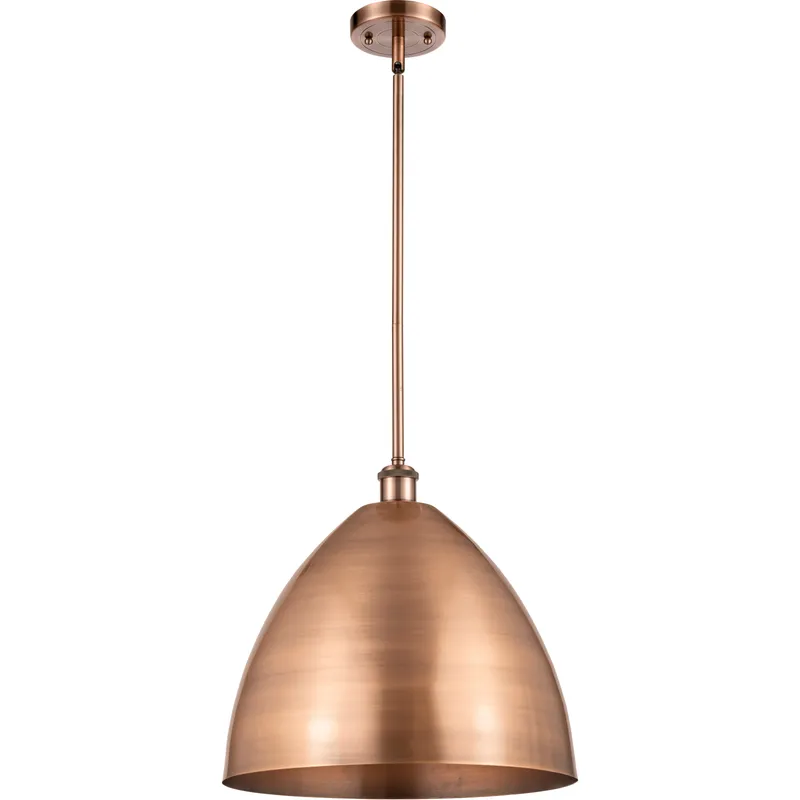 Ballston Dome 1 Light 16 inch Antique Copper Pendant Ceiling Light