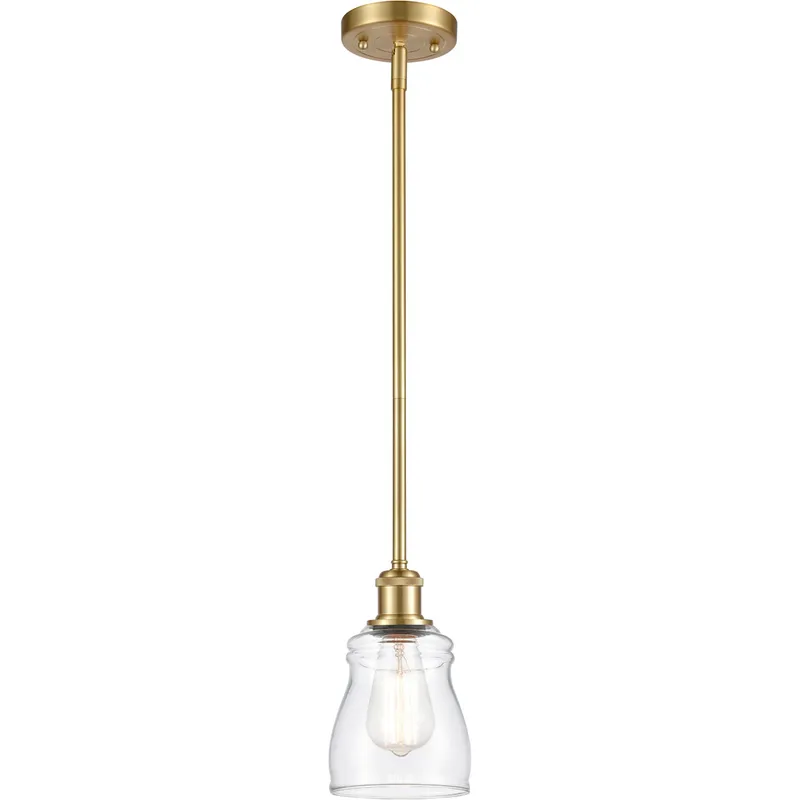 Ballston Ellery 1 Light 5 inch Satin Gold Pendant Ceiling Light in Clear Glass, Ballston