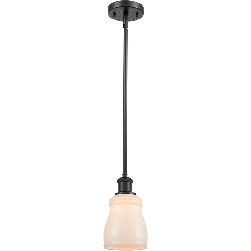 Ballston Ellery 1 Light 5 inch Matte Black Pendant Ceiling Light in White Glass, Ballston