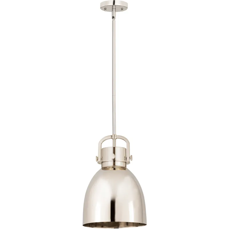 Newton Bell 1 Light 10 inch Polished Nickel Pendant Ceiling Light