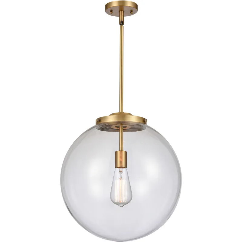 Franklin Restoration Beacon 1 Light 16 inch Brushed Brass Pendant Ceiling Light in Incandescent, Clear