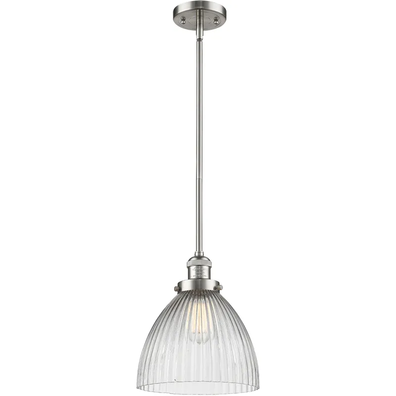 Franklin Restoration Seneca Falls LED 9.5 inch Brushed Satin Nickel Mini Pendant Ceiling Light, Franklin Restoration