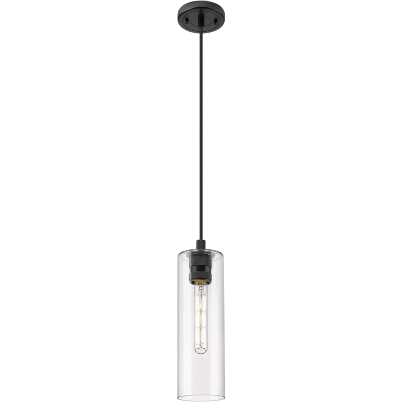Downtown Urban Crown Point 1 Light 3.88 inch Matte Black Pendant Ceiling Light in Clear