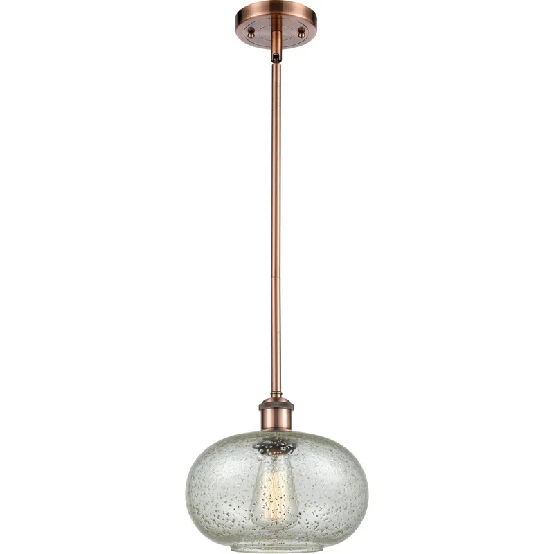 Ballston Gorham 1 Light 9.5 inch Antique Copper Pendant Ceiling Light in Mica Glass, Ballston