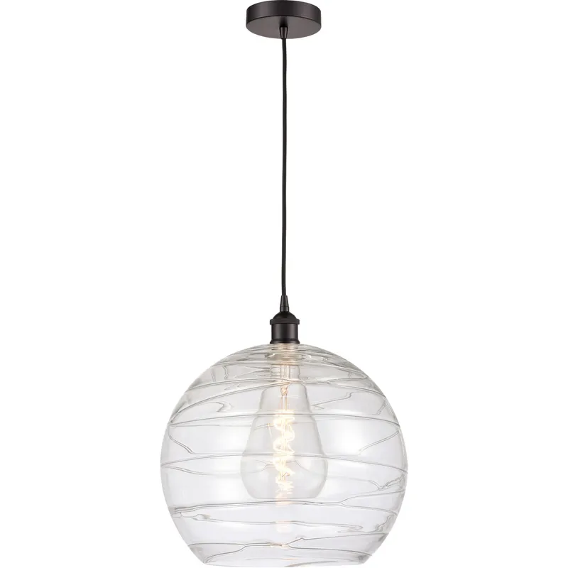Edison Athens Deco Swirl LED 13.75 inch Oil Rubbed Bronze Pendant Ceiling Light