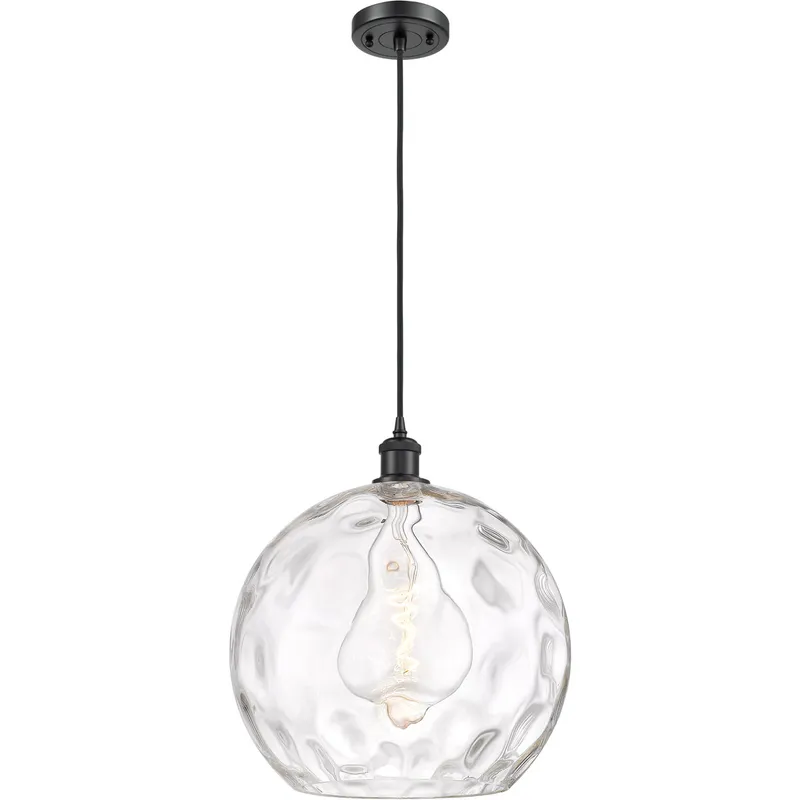 Ballston Athens Water Glass 1 Light 14 inch Matte Black Pendant Ceiling Light