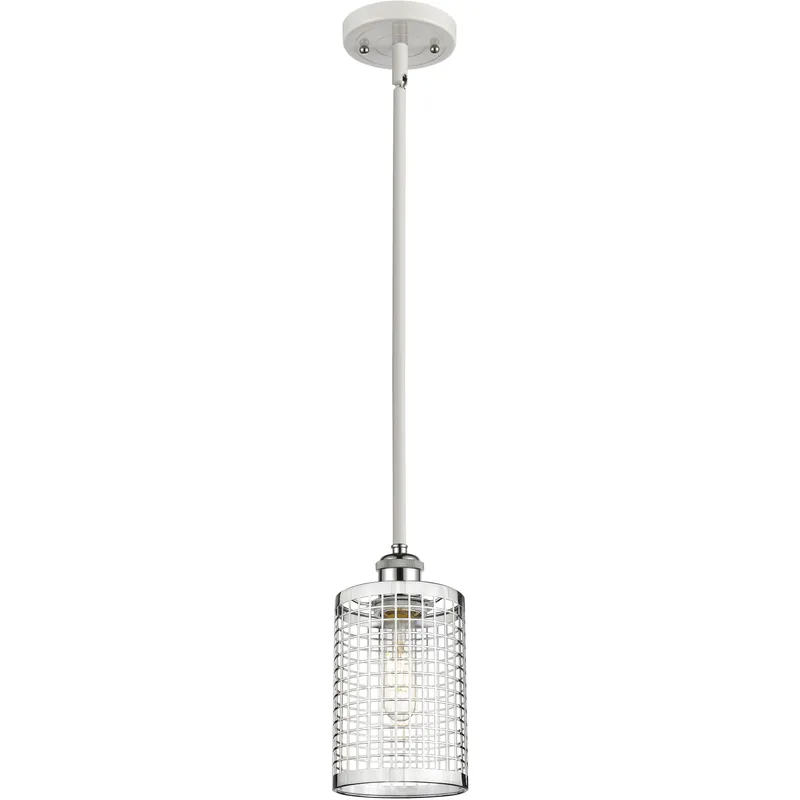 Nestbrook 1 Light 4.75 inch White and Polished Chrome Pendant Ceiling Light
