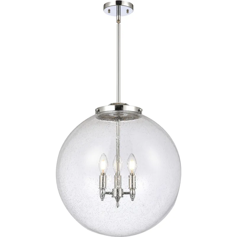 Franklin Restoration Beacon 3 Light 18 inch Polished Chrome Statement Pendant Ceiling Light in Incandescent, Seedy