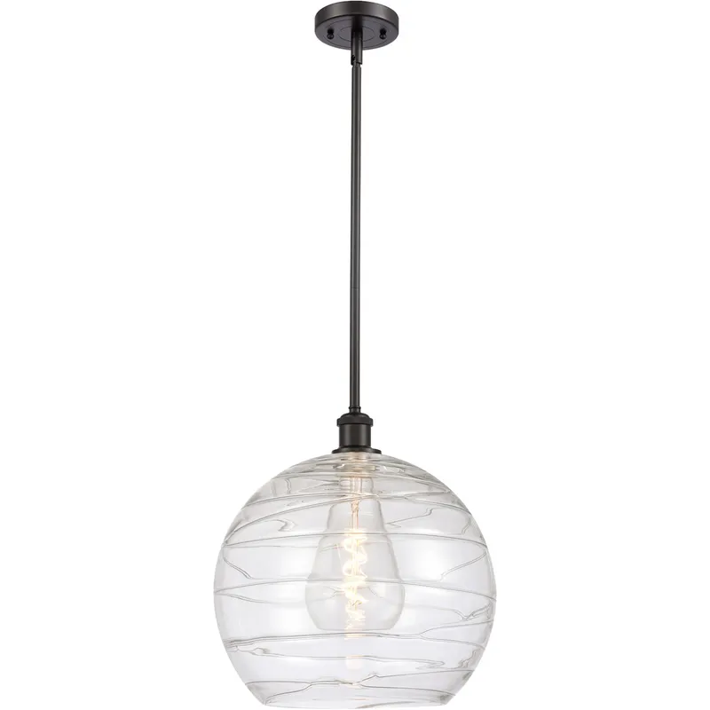Ballston Deco Swirl 1 Light 14 inch Oil Rubbed Bronze Pendant Ceiling Light