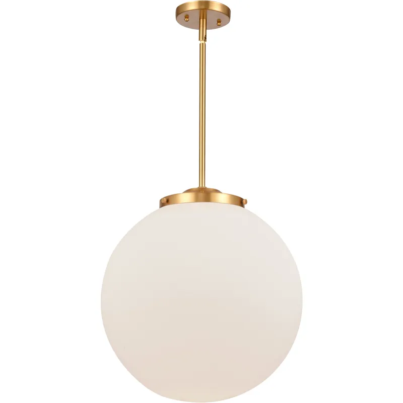 Franklin Restoration Beacon 1 Light 16 inch Satin Gold Pendant Ceiling Light in Incandescent, Matte White