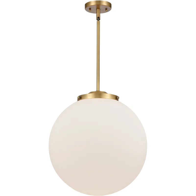 Franklin Restoration Beacon LED 16 inch Brushed Brass Pendant Ceiling Light in Matte White