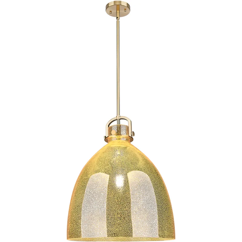 Newton Bell 1 Light 18 inch Champagne Bronze Pendant Ceiling Light in Mercury Glass