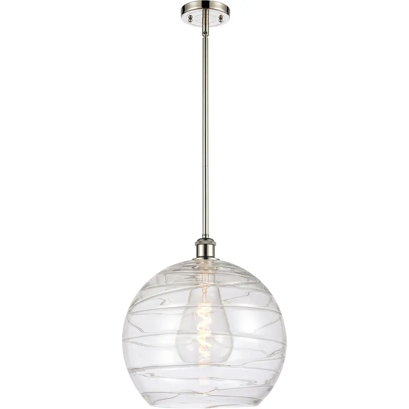 Ballston Deco Swirl 1 Light 14 inch Polished Nickel Pendant Ceiling Light