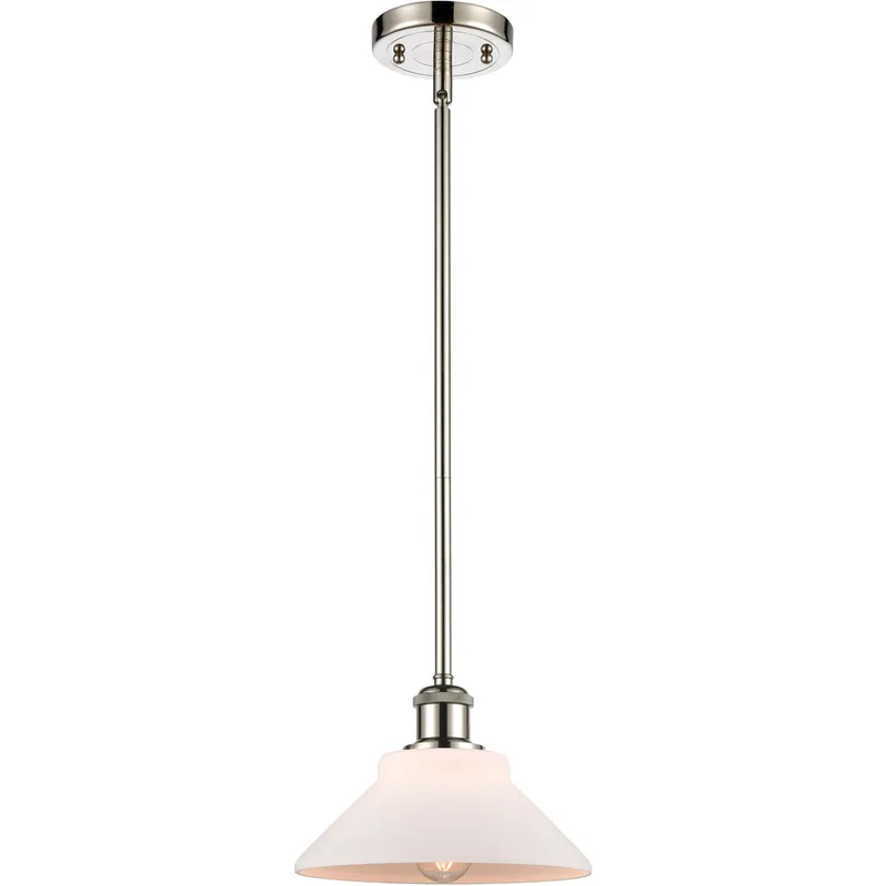 Ballston Orwell 1 Light 8 inch Polished Nickel Pendant Ceiling Light in Matte White Glass, Ballston