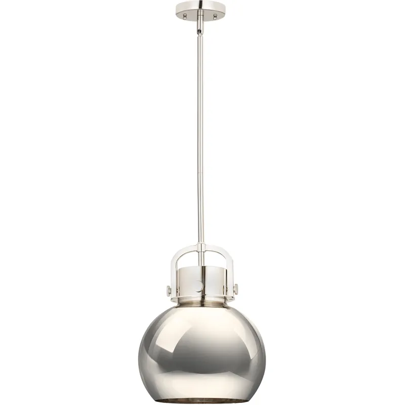 Newton Sphere 1 Light 10 inch Polished Nickel Pendant Ceiling Light