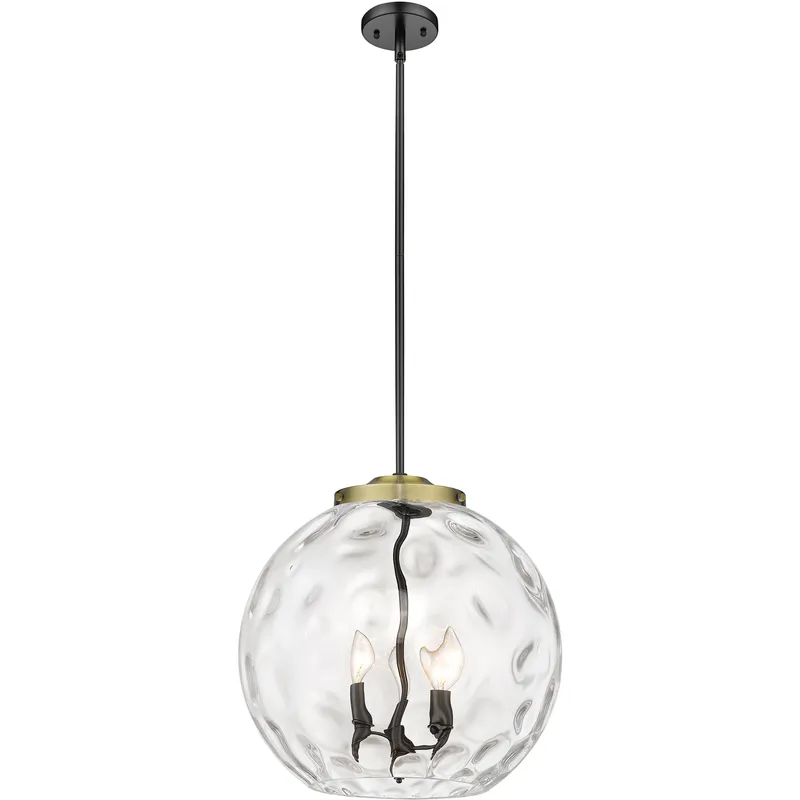 Ballston Athens Water Glass 3 Light 15.75 inch Black Antique Brass Statement Pendant Ceiling Light in Incandescent