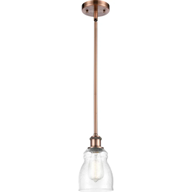 Ballston Ellery 1 Light 5 inch Antique Copper Pendant Ceiling Light in Seedy Glass, Ballston