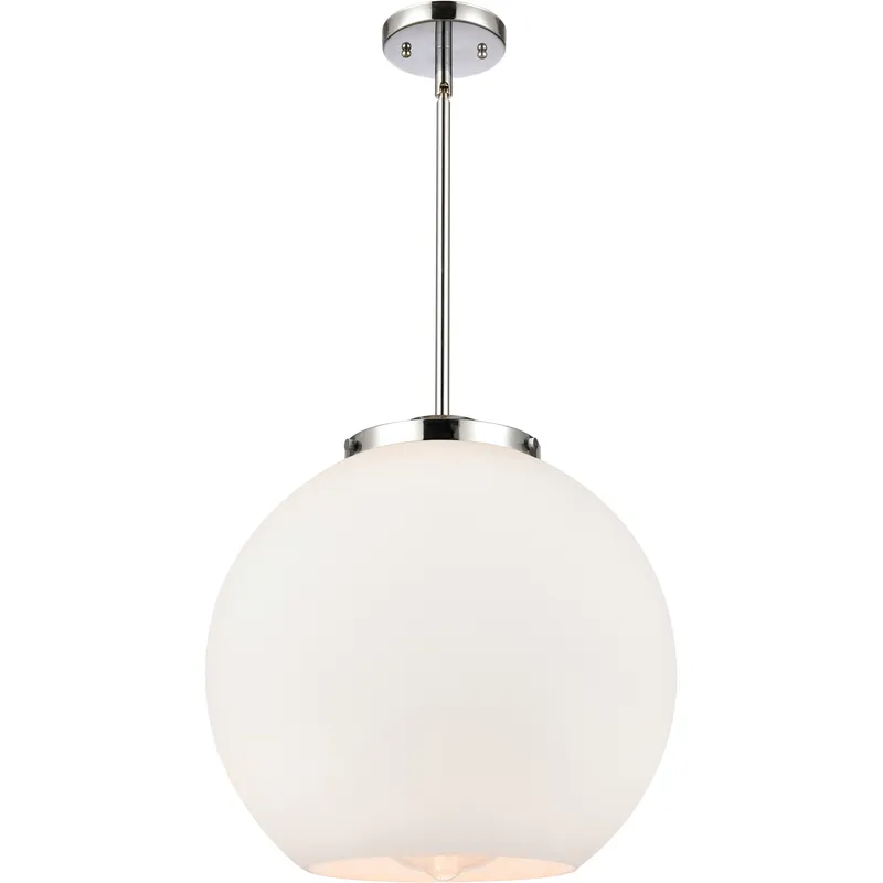 Ballston Athens 1 Light 15.75 inch Polished Chrome Pendant Ceiling Light in Incandescent, Matte White