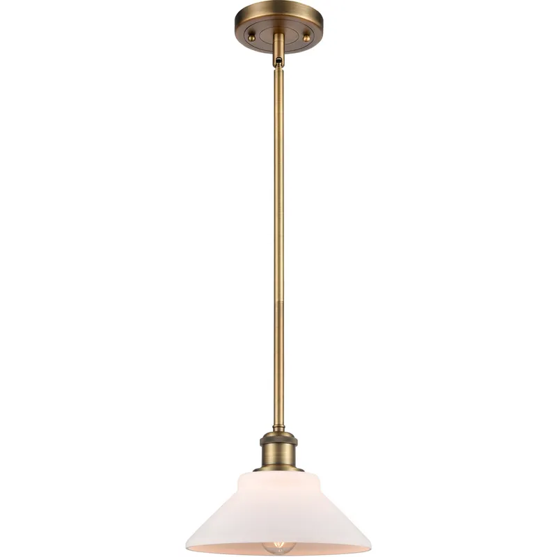 Ballston Orwell 1 Light 8 inch Brushed Brass Pendant Ceiling Light in Matte White Glass, Ballston