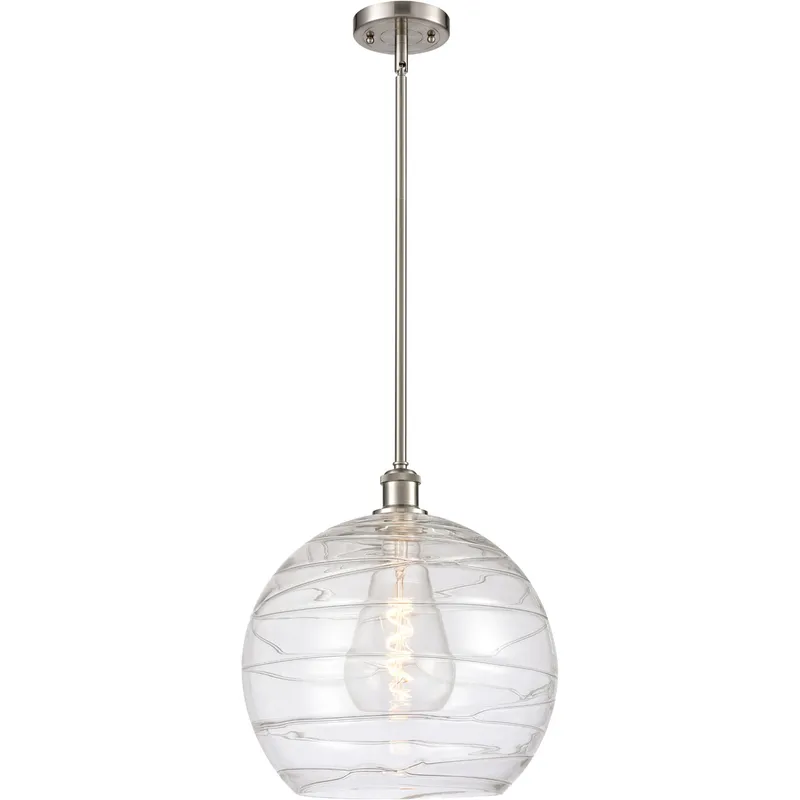 Ballston Deco Swirl 1 Light 14 inch Brushed Satin Nickel Pendant Ceiling Light