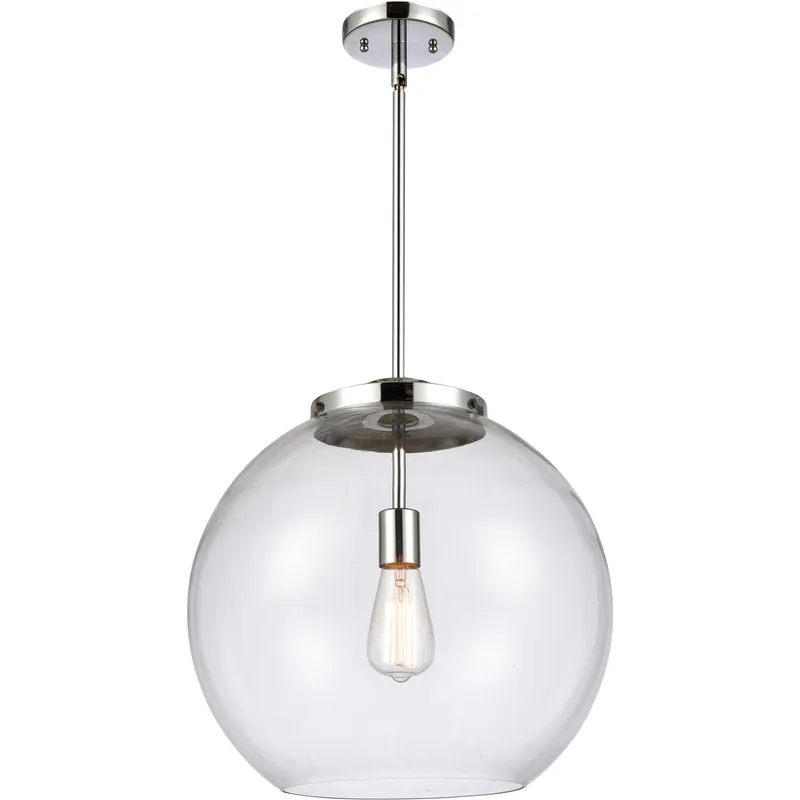 Ballston Athens 1 Light 15.75 inch Polished Chrome Pendant Ceiling Light in Incandescent, Clear
