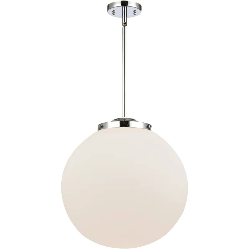 Franklin Restoration Beacon LED 16 inch Polished Chrome Pendant Ceiling Light in Matte White