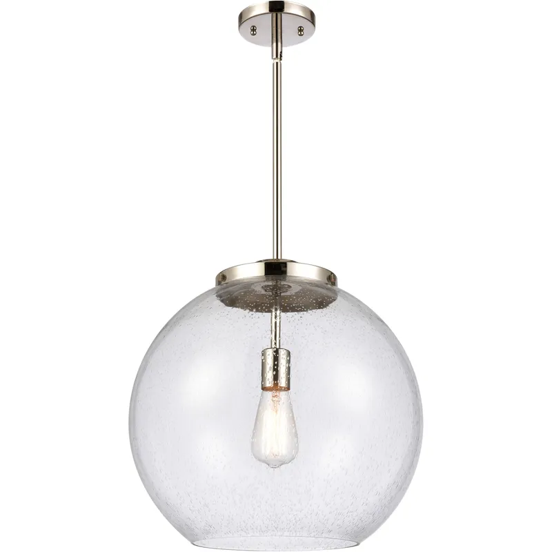 Ballston Athens 1 Light 15.75 inch Polished Nickel Pendant Ceiling Light in Incandescent, Seedy