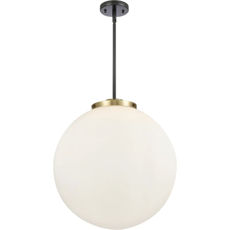 Franklin Restoration Beacon 3 Light 18 inch Black Antique Brass Statement Pendant Ceiling Light in Incandescent, Matte White