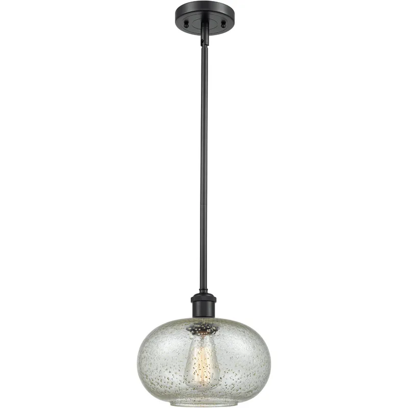 Ballston Gorham 1 Light 9.5 inch Matte Black Pendant Ceiling Light in Mica Glass, Ballston