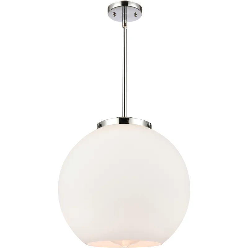Ballston Athens LED 15.75 inch Polished Chrome Pendant Ceiling Light in Matte White