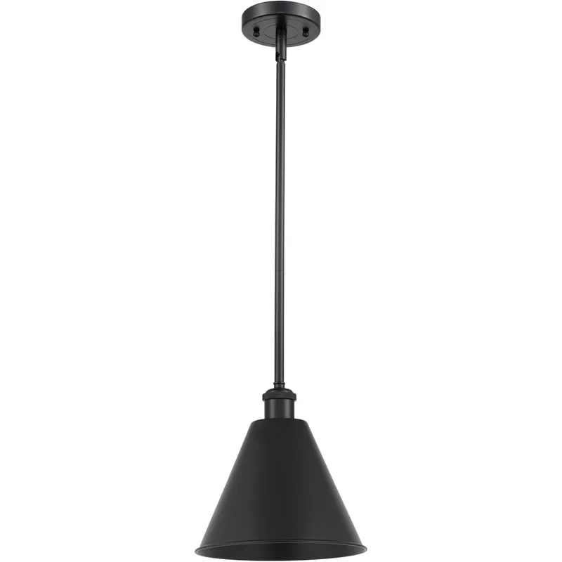 Ballston Cone 1 Light 12 inch Matte Black Pendant Ceiling Light