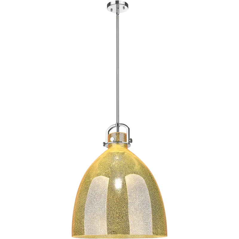 Newton Bell 1 Light 18 inch Polished Nickel Pendant Ceiling Light in Mercury Glass