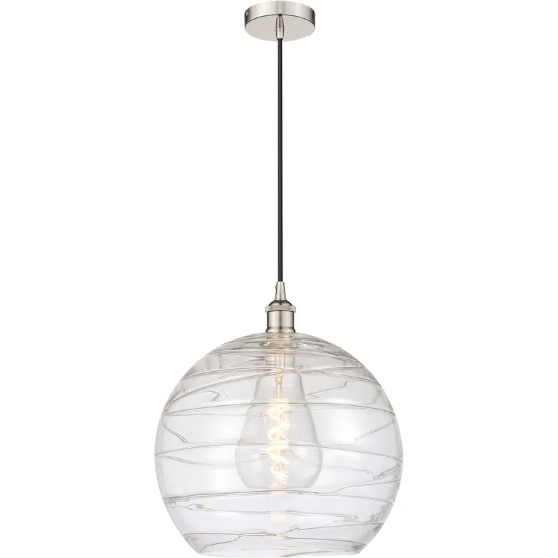 Edison Athens Deco Swirl LED 14 inch Polished Nickel Pendant Ceiling Light