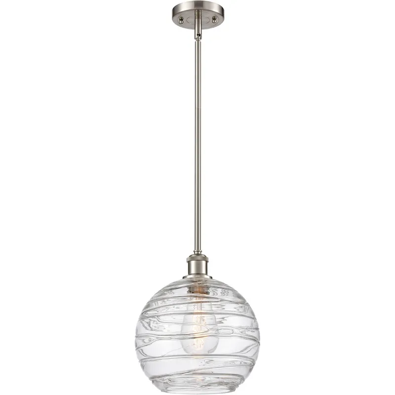 Ballston Large Deco Swirl LED 10 inch Brushed Satin Nickel Pendant Ceiling Light, Ballston