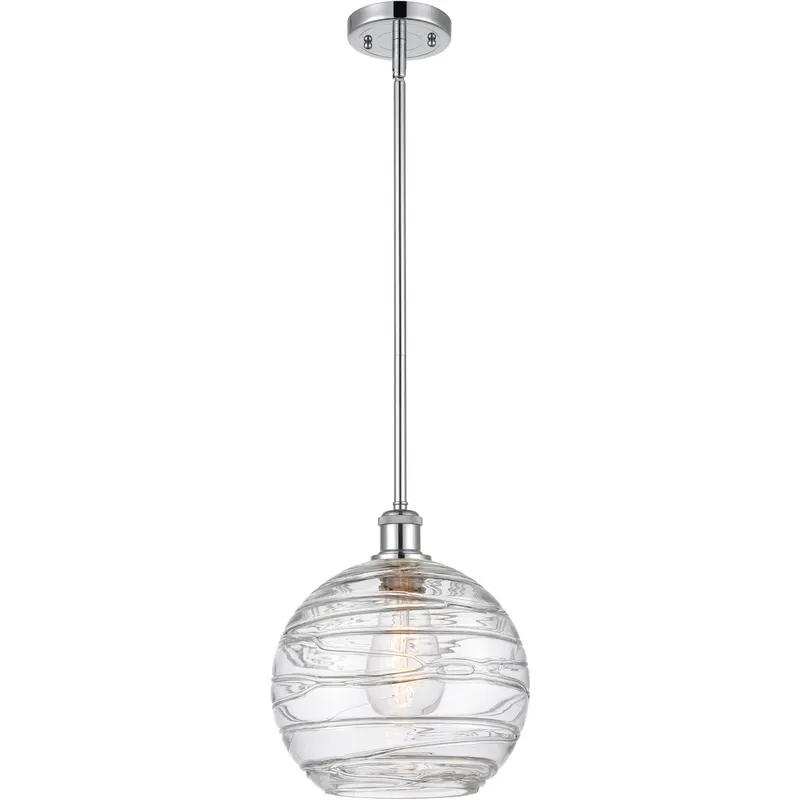 Ballston Large Deco Swirl LED 10 inch Polished Chrome Pendant Ceiling Light, Ballston