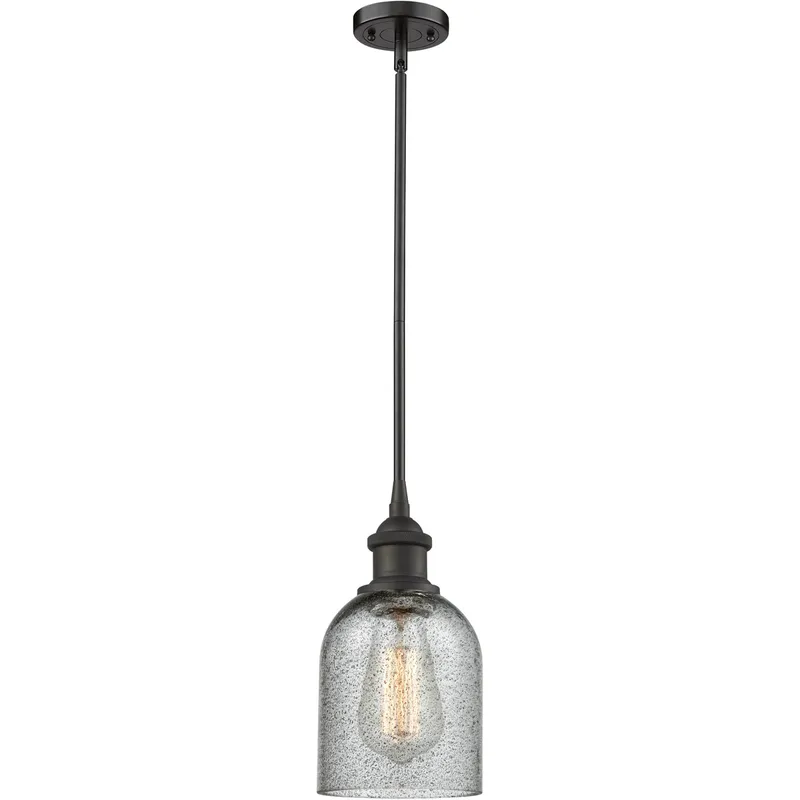 Ballston Caledonia 1 Light 5 inch Oil Rubbed Bronze Pendant Ceiling Light in Charcoal Glass, Ballston