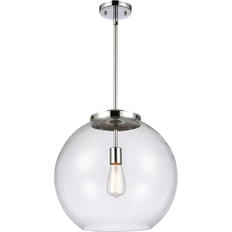 Ballston Athens LED 15.75 inch Polished Chrome Pendant Ceiling Light in Clear