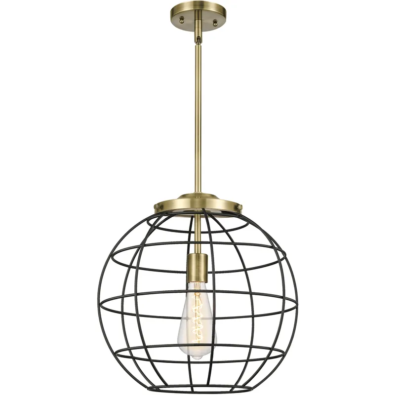 Lake Placid 1 Light 16 inch Antique Brass Pendant Ceiling Light