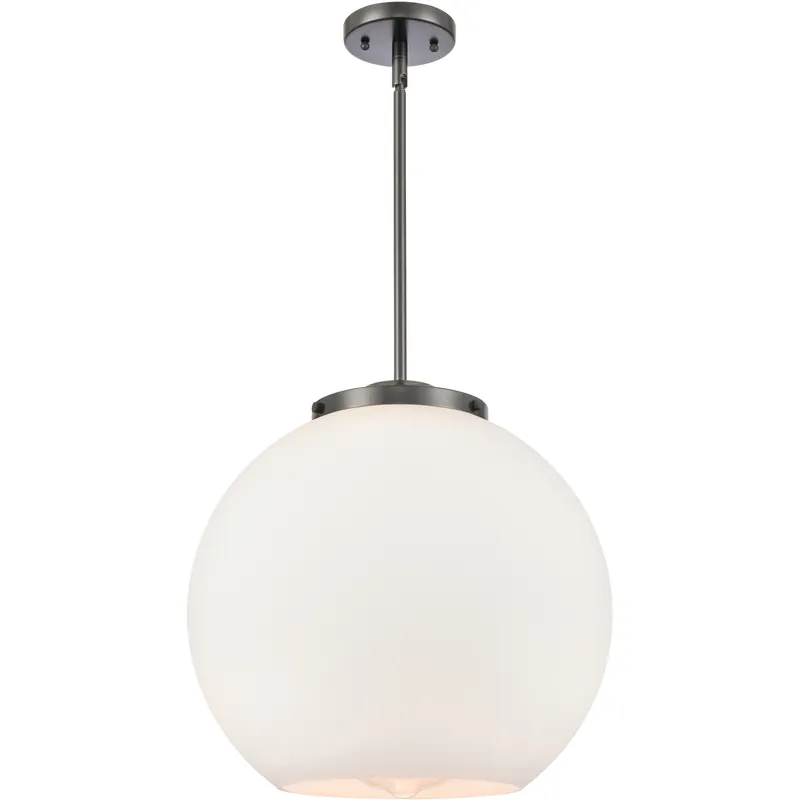 Ballston Athens LED 15.75 inch Matte Black Pendant Ceiling Light in Matte White