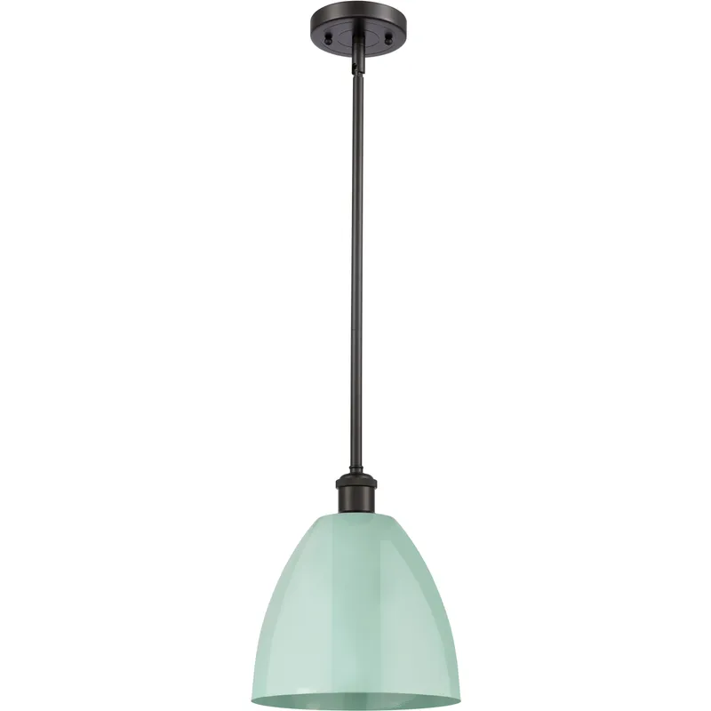 Ballston Plymouth Dome 1 Light 9 inch Oil Rubbed Bronze Pendant Ceiling Light in Matte Seafoam