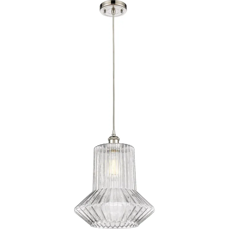 Ballston Springwater 1 Light 12 inch Polished Nickel Pendant Ceiling Light, Ballston