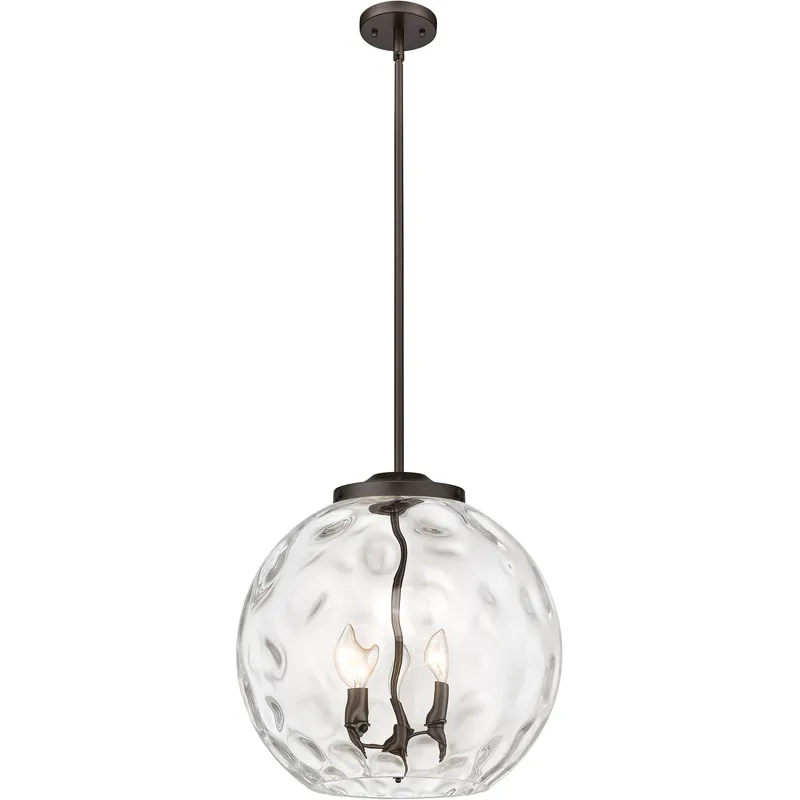 Ballston Athens Water Glass 3 Light 15.75 inch Oil Rubbed Bronze Statement Pendant Ceiling Light in Incandescent