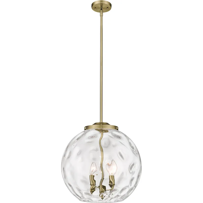 Ballston Athens Water Glass LED 15.75 inch Antique Brass Statement Pendant Ceiling Light