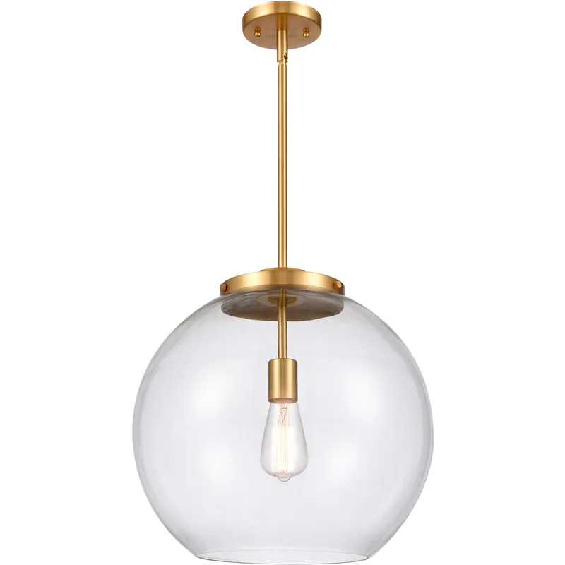 Ballston Athens LED 15.75 inch Satin Gold Pendant Ceiling Light in Clear