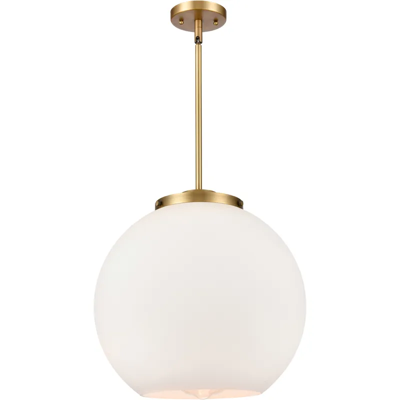 Ballston Athens 1 Light 15.75 inch Brushed Brass Pendant Ceiling Light in Incandescent, Matte White