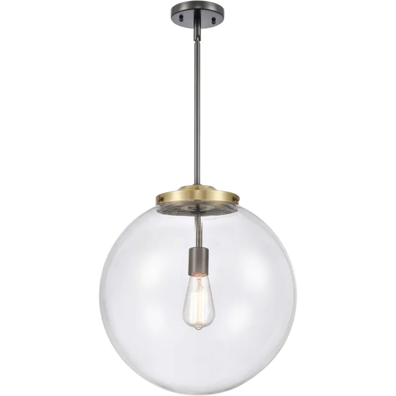 Franklin Restoration Beacon 1 Light 16 inch Black Antique Brass Pendant Ceiling Light in Incandescent, Clear