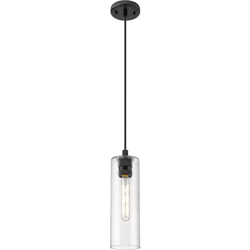 Downtown Urban Crown Point 1 Light 3.88 inch Matte Black Pendant Ceiling Light in Seedy